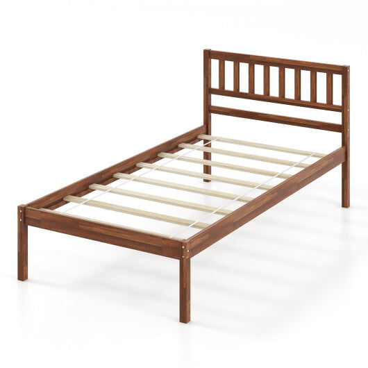 Twin/Full/Queen Size Wood Bed Frame with Headboard and Slat Support-Full Size W2B