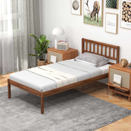 Twin/Full/Queen Size Wood Bed Frame with Headboard and Slat Support-Full Size W2B