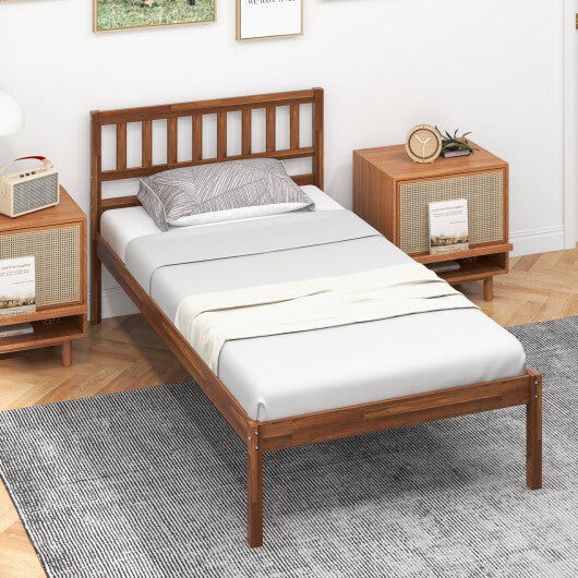 Twin/Full/Queen Size Wood Bed Frame with Headboard and Slat Support-Full Size W2B