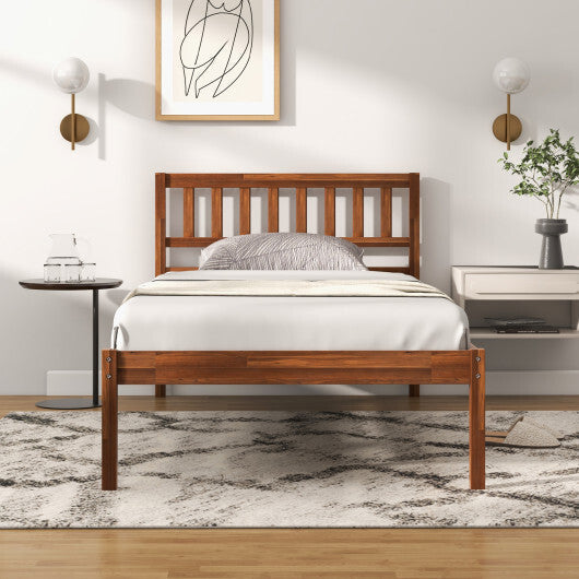 Twin/Full/Queen Size Wood Bed Frame with Headboard and Slat Support-Full Size W2B