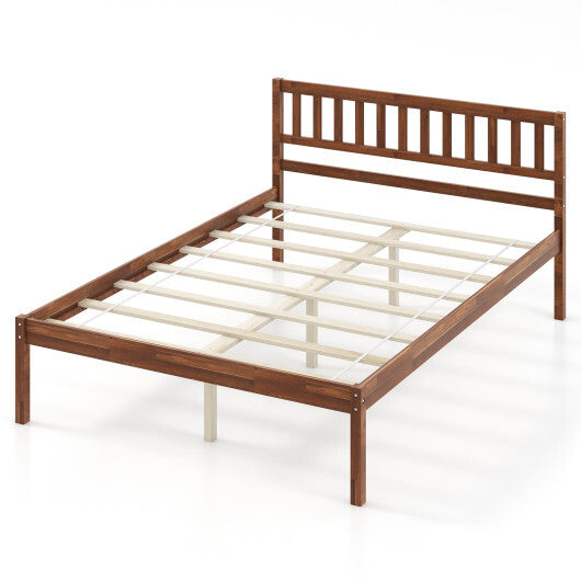 Twin/Full/Queen Size Wood Bed Frame with Headboard and Slat Support-Full Size W2B
