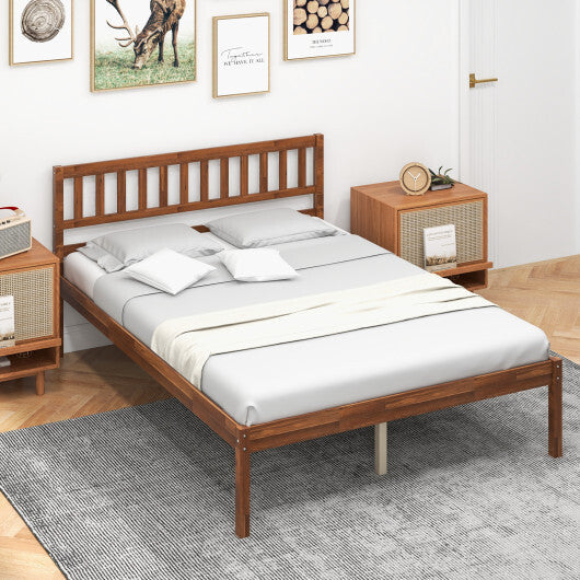 Twin/Full/Queen Size Wood Bed Frame with Headboard and Slat Support-Full Size W2B