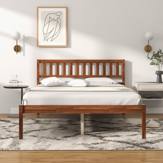 Twin/Full/Queen Size Wood Bed Frame with Headboard and Slat Support-Full Size W2B