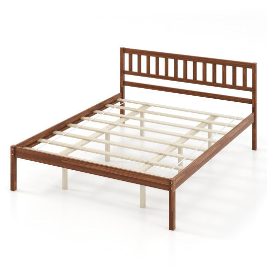 Twin/Full/Queen Size Wood Bed Frame with Headboard and Slat Support-Full Size W2B