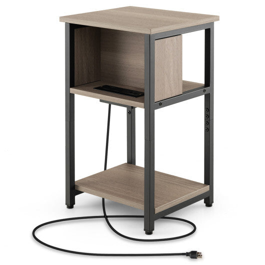 3-Tier End Table with USB Ports & Power Outlets-1 Piece