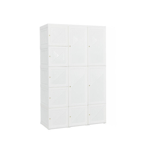 Foldable Armoire Wardrobe Closet with 10 Cubes