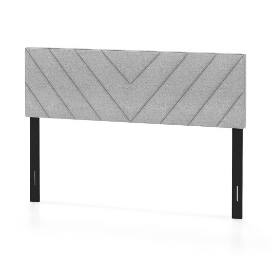 Linen Upholstered Headboard for Full and Queen Size Bed Frames-Gray W2B