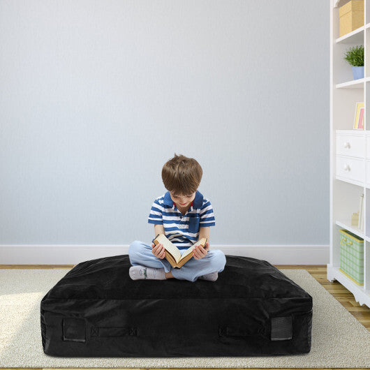 47 x 35.5 Inch Crash Pad Sensory Mat with Foam Blocks and Washable Cover-Blue W2B