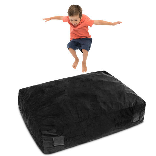 47 x 35.5 Inch Crash Pad Sensory Mat with Foam Blocks and Washable Cover-Blue W2B