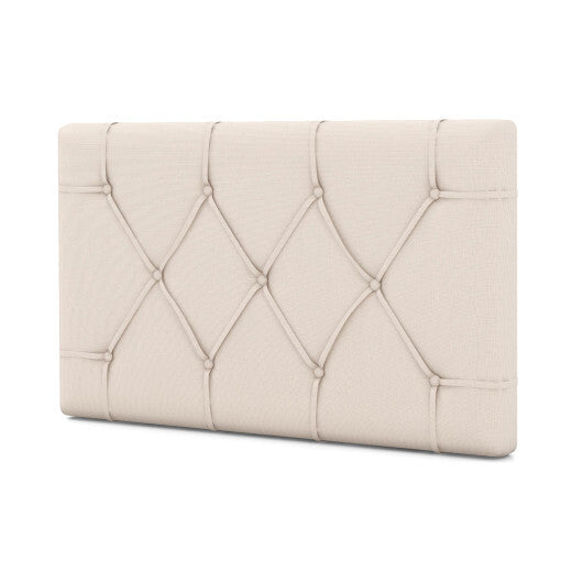 Upholstered Headboard for Twin Size Bed with Fabric Upholstery-Beige W2B