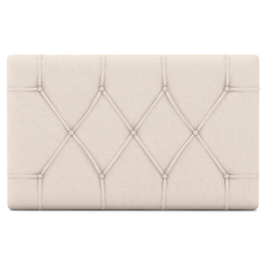 Upholstered Headboard for Twin Size Bed with Fabric Upholstery-Beige W2B