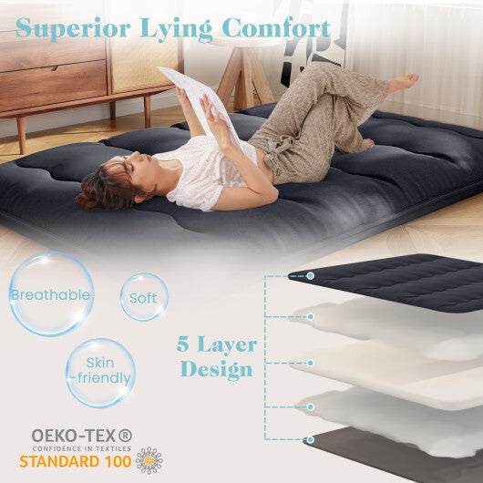 Futon Mattress with Washable Cover and Foldable Mat-Full Size W2B