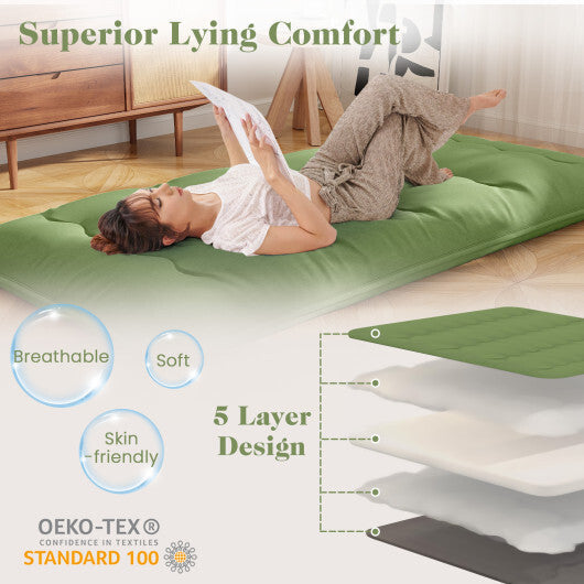 Floor Mattress with Washable Cover and Carry Bag-Full Size W2B