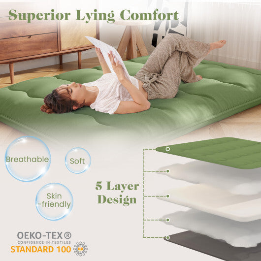 Floor Mattress with Washable Cover and Carry Bag-Full Size W2B