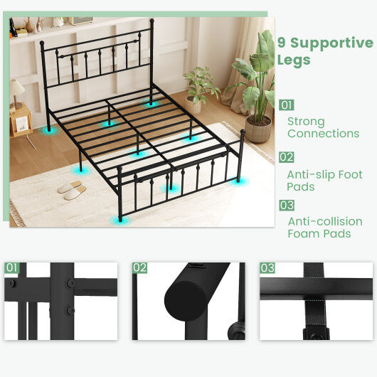 Full/Queen/Twin Size Heavy-duty Metal Bed Frame with Headboard-Twin Size W2B