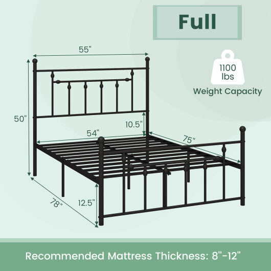 Full/Queen/Twin Size Heavy-duty Metal Bed Frame with Headboard-Twin Size W2B