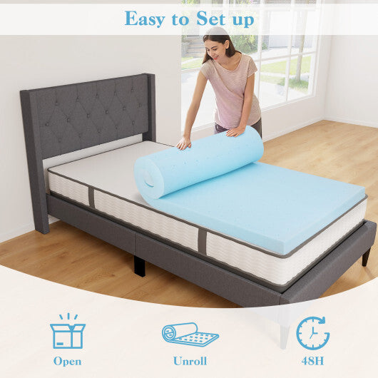 3 Inch Gel-Infused Memory Foam Mattress Topper with Removable Cover-King Size W2B