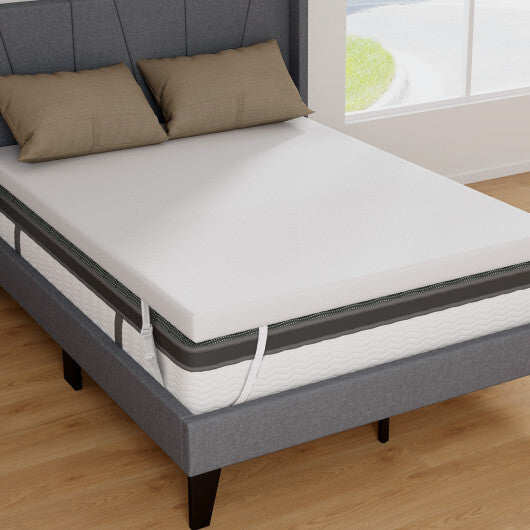 3 Inch Gel-Infused Memory Foam Mattress Topper with Removable Cover-King Size W2B