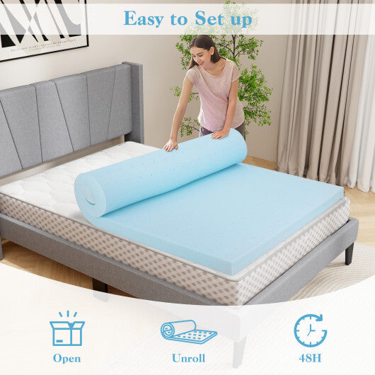 3 Inch Gel-Infused Memory Foam Mattress Topper with Removable Cover-King Size W2B