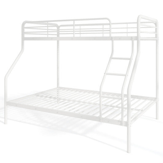 Twin Over Full Bunk Bed with Ladder and Full-length Guardrails-Black