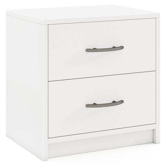 2 Drawer Nightstand with Storage for Living Room-Oak W2B