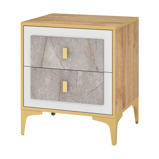 Nightstand with 2 Pull-out Drawers for Living Room Bedroom W2B
