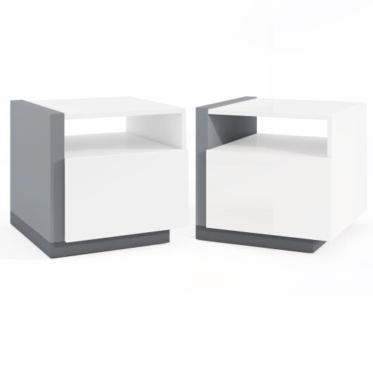 Modern Minimalist Nightstand with Drawer for Bedroom