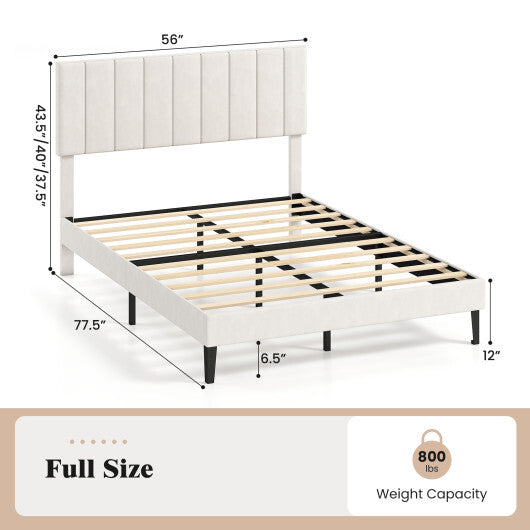 Queen Size Velvet Upholstered Platform Bed Frame W2B