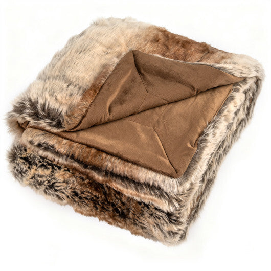 760GSM Soft Plush Fuzzy Luxury Faux Raccoon Fur Blanket for Sofa-M