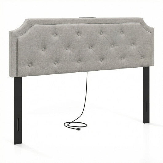 Headboard for Queen and Full Size Bed Tufted Upholstered Head Board-Gray W2B