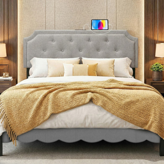 Headboard for Queen and Full Size Bed Tufted Upholstered Head Board-Gray W2B