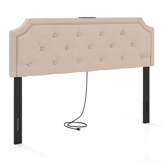 Headboard for Queen and Full Size Bed Tufted Upholstered Head Board-Gray W2B