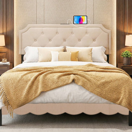 Headboard for Queen and Full Size Bed Tufted Upholstered Head Board-Gray W2B
