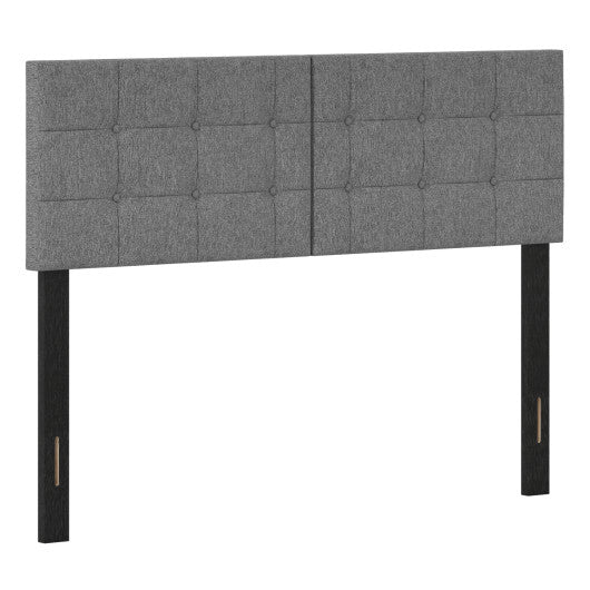 Upholstered Headboard with Adjustable Width for Full/Queen Size Beds-Dark Gray W2B