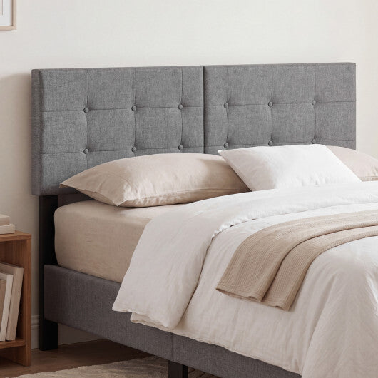 Upholstered Headboard with Adjustable Width for Full/Queen Size Beds-Dark Gray W2B