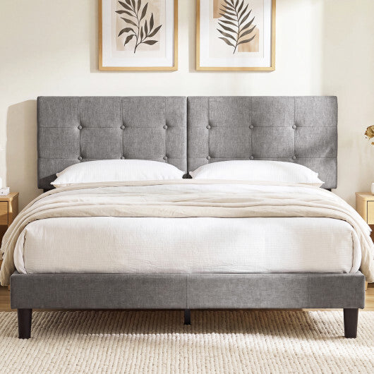 Upholstered Headboard with Adjustable Width for Full/Queen Size Beds-Dark Gray W2B