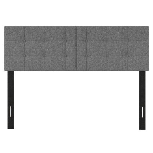 Upholstered Headboard with Adjustable Width for Full/Queen Size Beds-Dark Gray W2B
