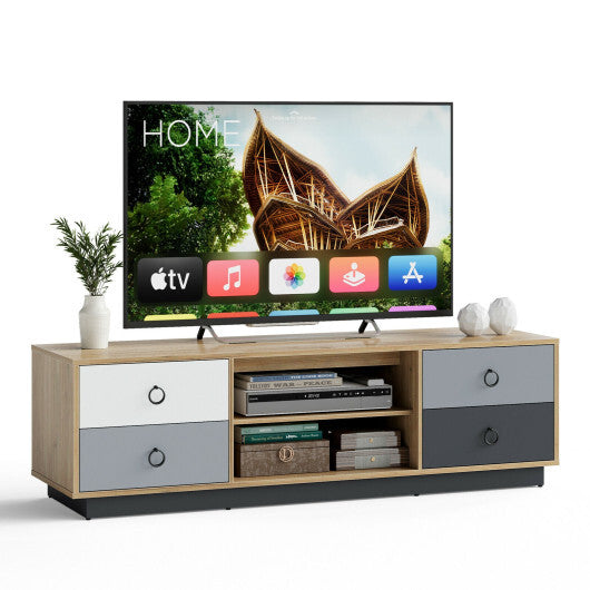 Modern 55 Inch TV Stand with 2 Storage Cabinets for TVs up to 60 Inch