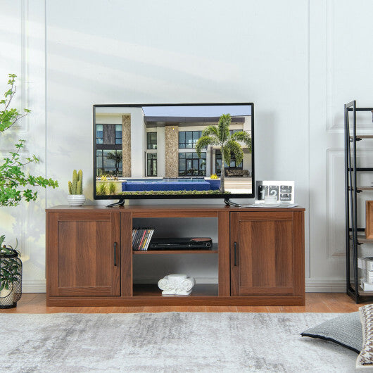 58 Inch TV Stand with 1500W Faux Fireplace for TVs up to 65 Inch-Natural W2B