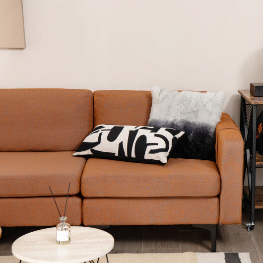 1/2/3/4-Seat Convertible Sectional Sofa with Reversible Ottoman-3-Seat