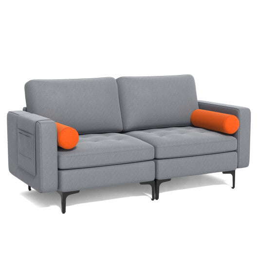 Modular 1/2/3/4-Seat L-Shaped Sectional Sofa Couch with Socket USB Port-2-Seat