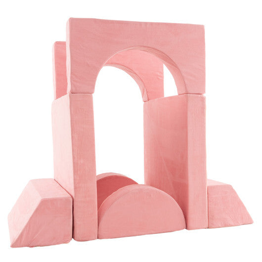 8 Pieces Kids Modular Play Sofa with Detachable Cover for Playroom and Bedroom-Gray