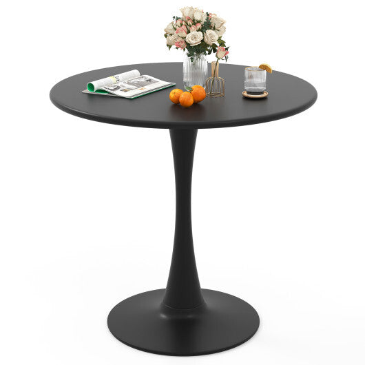 31.5 Inch Round Dining Table with Anti-Slip PP Ring-Black W2B