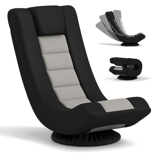 360 Swivel Gaming Chair with 4 Adjustable Position-Black and Gray