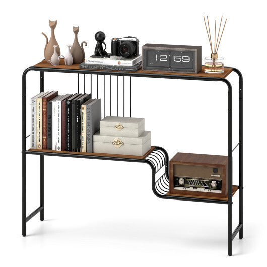 Console Table with Storage Shelf and Metal Frame for Living Room