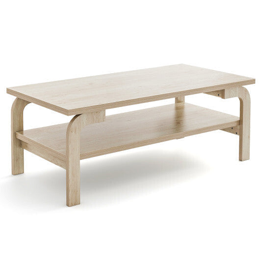 47 Inches Accent Rectangular Coffee Table for Living Room-Natural W2B