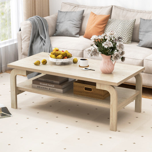 47 Inches Accent Rectangular Coffee Table for Living Room-Natural W2B