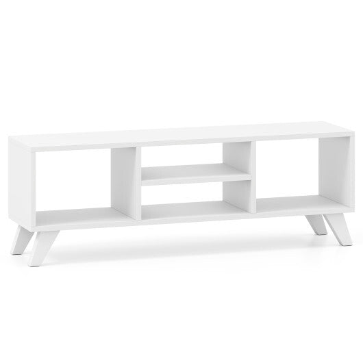 Media TV Console Table with Raised Support Legs-White W2B