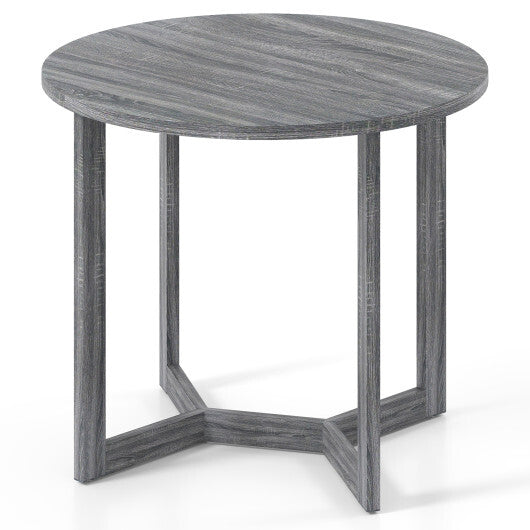 36 Inch Round Wood Dining Table for 2-4 People with Wing-shaped Pedestal Base-Grey W2B