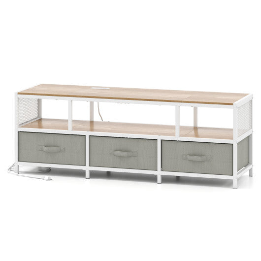 TV Stand for TVs up to 65 Inches with Power Outlets USB Charging-Rustic Brown